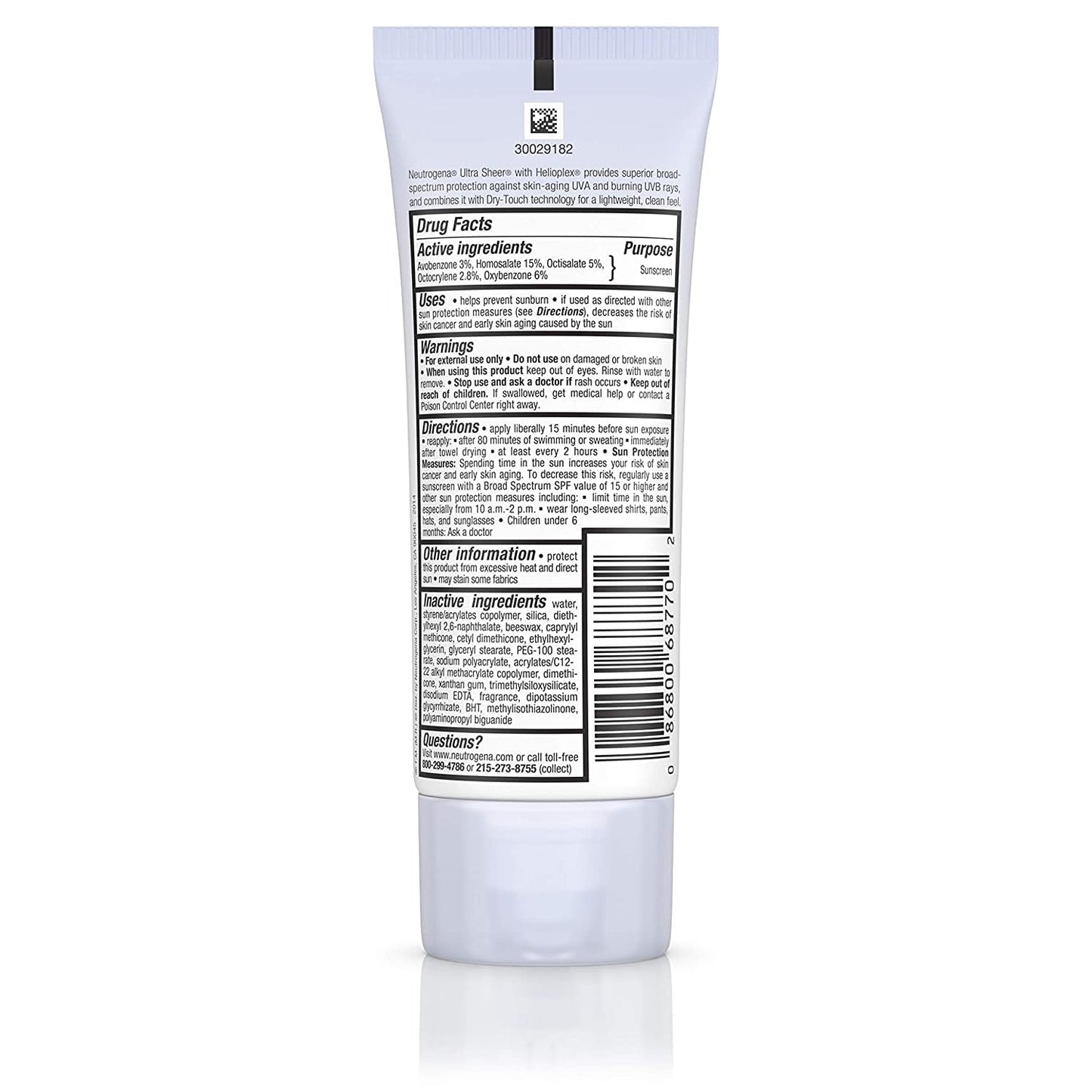 Neutrogena Ultra Sheer Dry Touch Sunscreen SPF 70, 3 Fluid Ounce