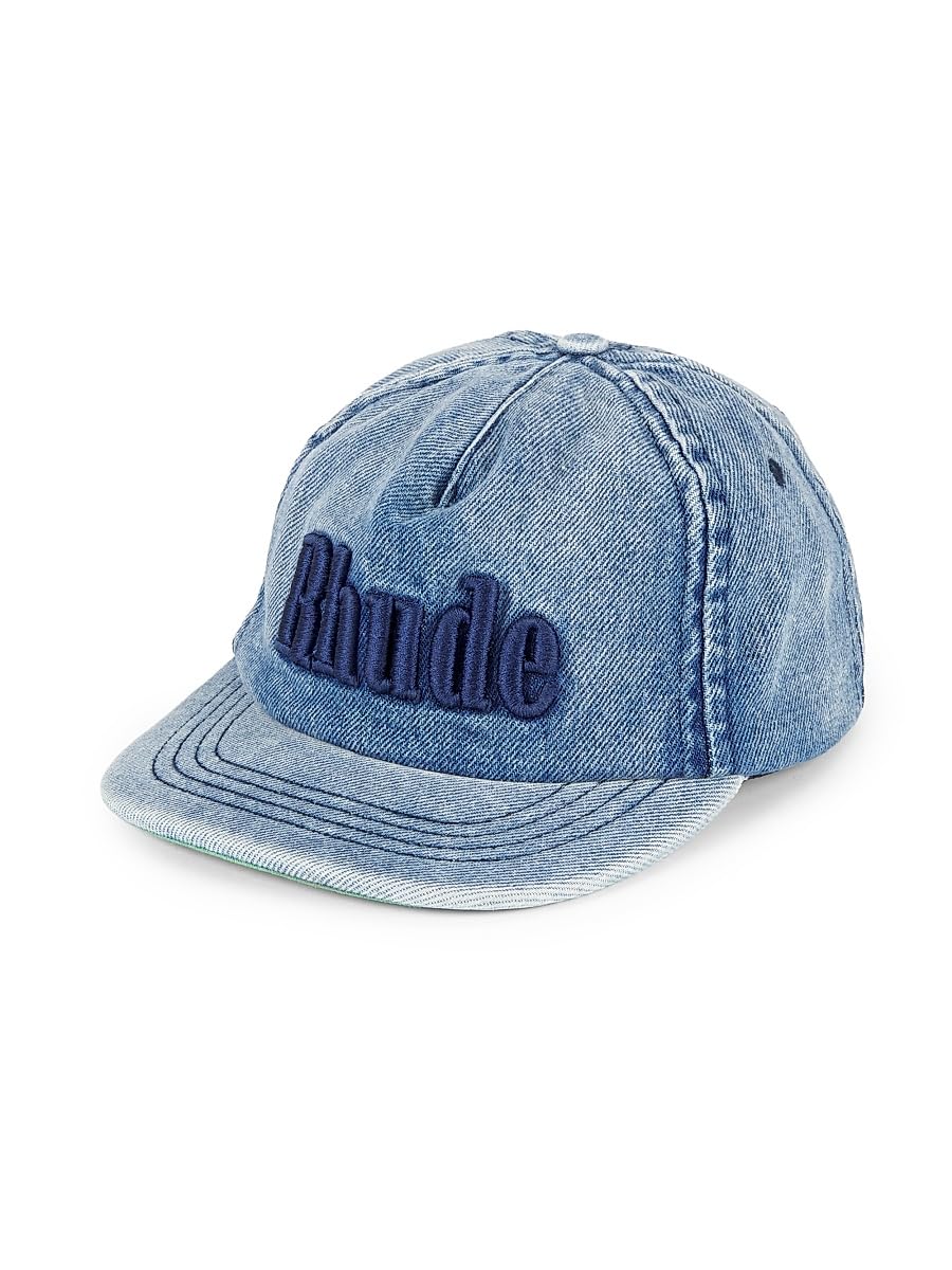 Rhude, Denim Embroidered Logo Baseball Cap, Denim Blue