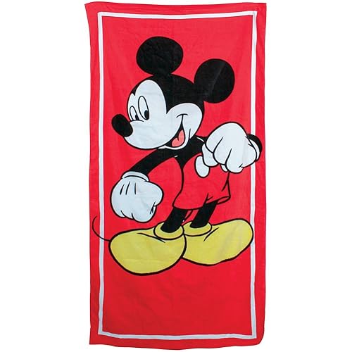 Collections Etc Disney Mickey Mouse Classic Beach Towel Red