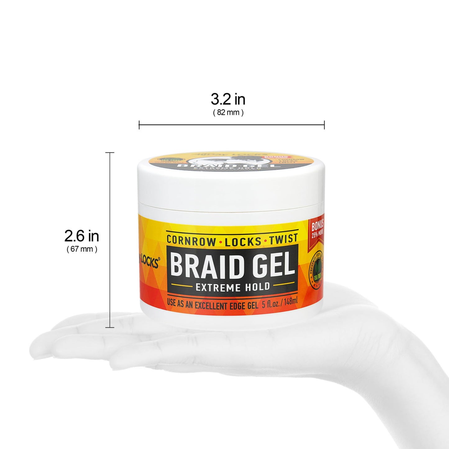 AllDay Locks Braid Gel Extreme Hold - Braiding Gel for Cornrows, Locks and Twisting, Moisturizing Edge Control for Women and Men, Natural Formula - 5