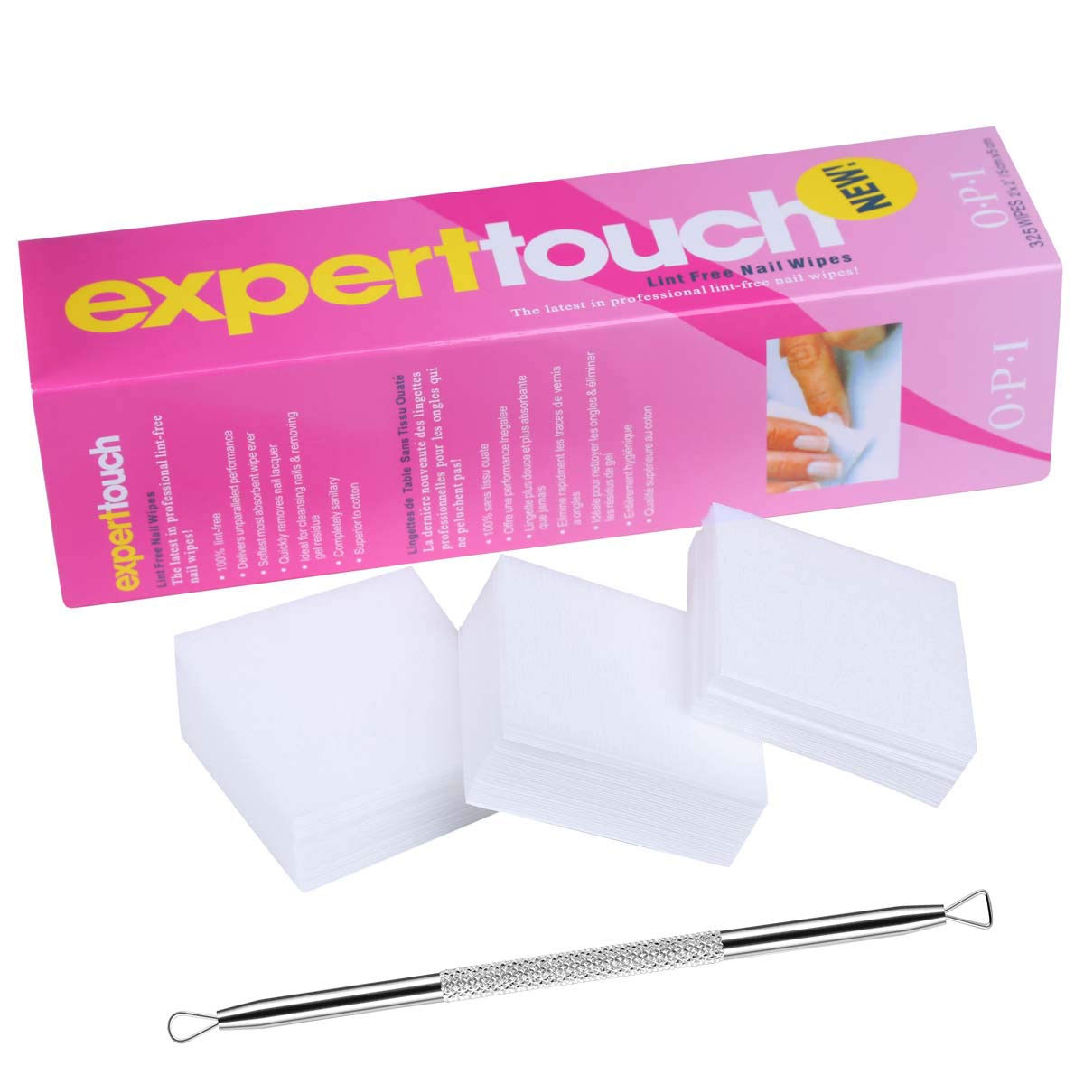 975 Pieces Lint Free Nail Art Gel Polish Remover Cotton Pad Nail Wipe With 1 Pcs Cuticle Double Head Pusher Remover Tool
