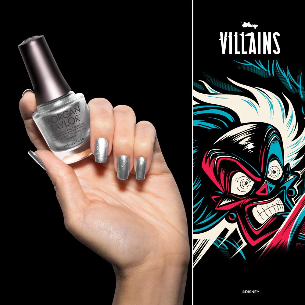 Morgan Taylor Nail Lacquer Disney Villains Collection (Fashion Above All) Silver Professional, Vibrant, Chip-Resistant, Fast-Drying, Long-Lasting Beauty & Personal Care Morgan Taylor
