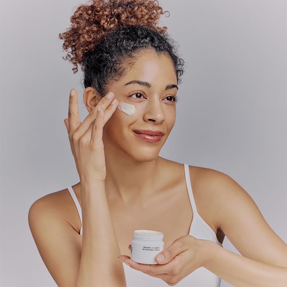 Whamisa Organic Flowers Nourishing Cream, 95.2% Organic, Waterless Formula, Fermented Ingredient Formula for Deep Hydration & Skin Comfort