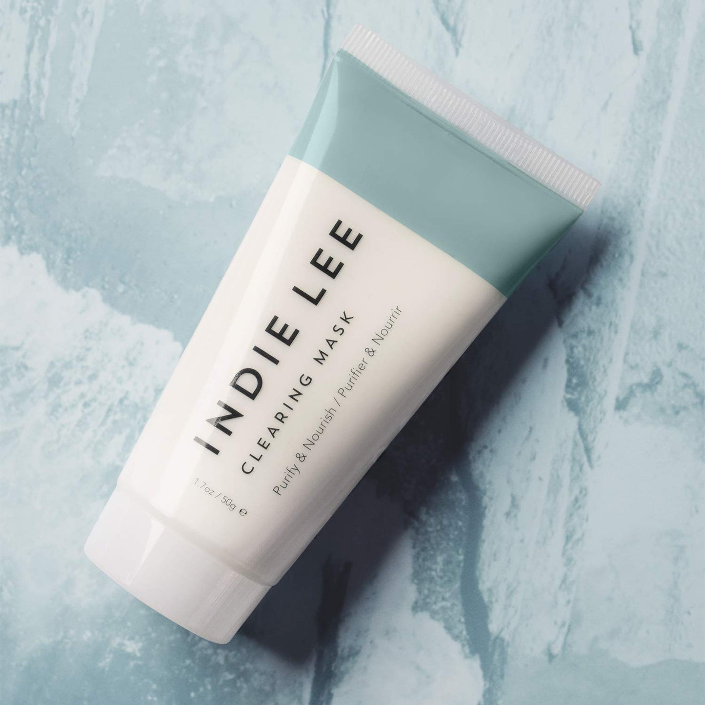 Indie Lee Clearing Mask Tube - Bentonite Clay Mask with Colloidal Sulfur to Draw Out Impurities + Exfoliate Skin - Muddy-Texture Pore Detox Mask