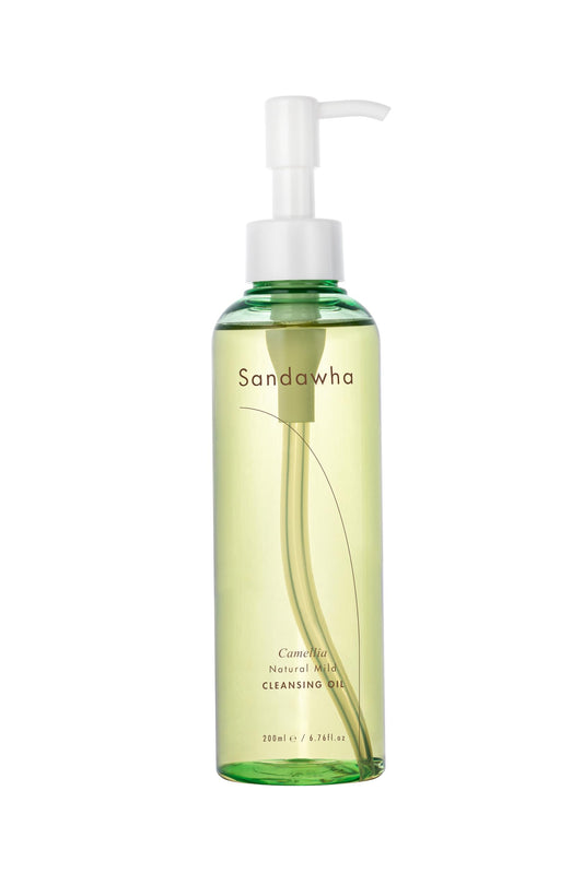 SanDaWha SKINCURE Camellia Natural Mild Cleansing Oil - Korean Skincare Deep Makeup Remover & Pore Cleanser for Blackheads and Sebum with 8 Plant