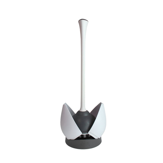 Clorox Toilet Plunger with Hideaway Caddy – Bathroom Plunger with Holder, Organizer & Storage for Toilet Unclogging