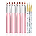 FULINJOY 11 Pc Nail Art Brush Set - UV Gel Painting Pen, Flower & Gradient Designs, Liner Brushes