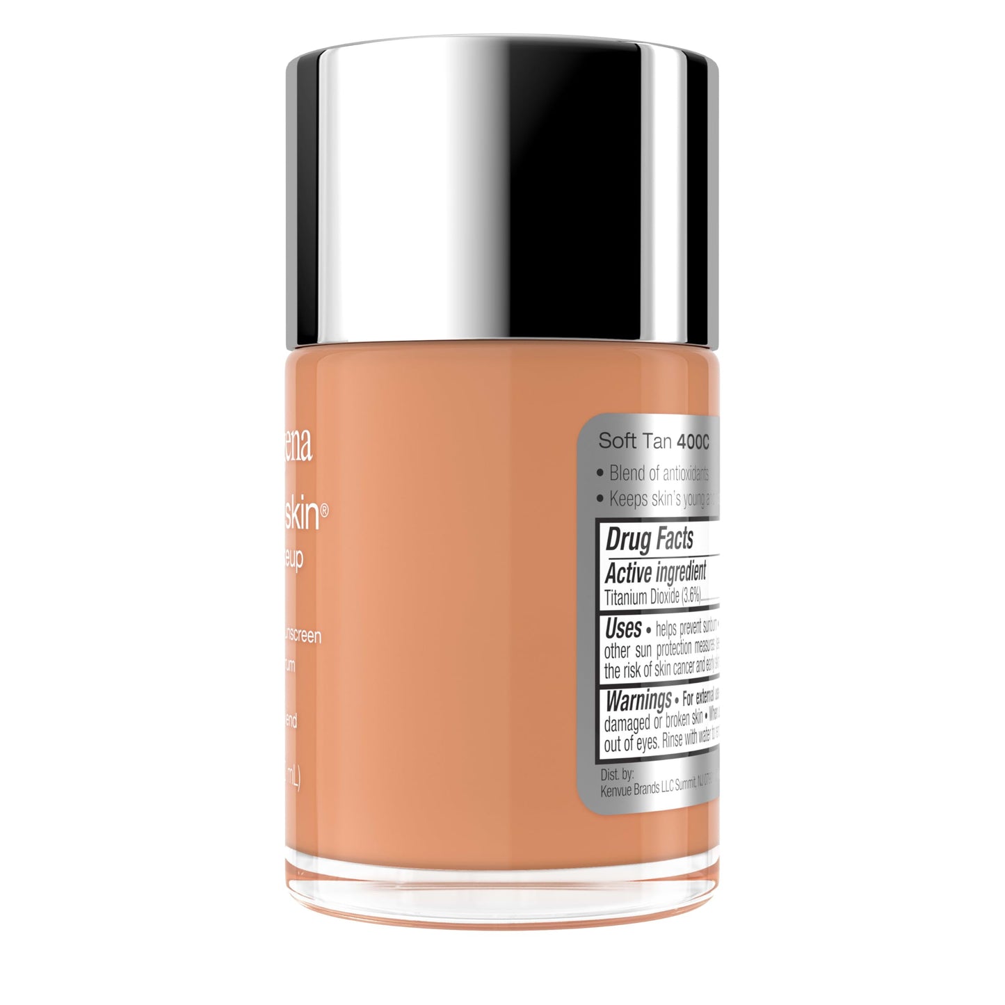 Neutrogena Healthy Skin Liquid Foundation Makeup Broad Spectrum SPF 20 Sunscreen, Medium Coverage, Vit B5, Antioxidants, All Day Wear, Soft Tan 400C