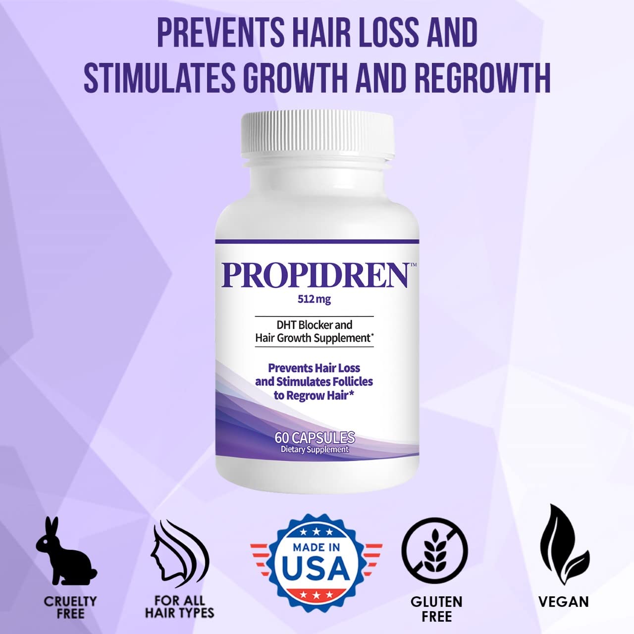Propidren DHT Blocker & Hair Growth Pills To Stop Hair Loss and Regrow Hair Beauty and Personal Care Pronexa