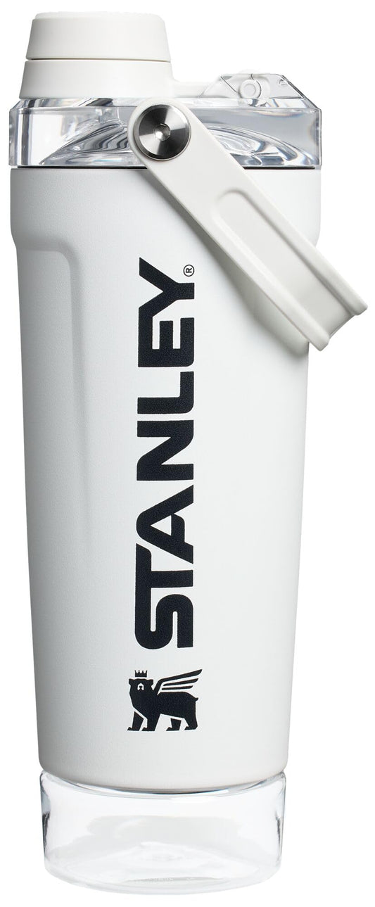 Stanley Activate Shaker Bottle 20 oz | Leakproof Insulated Stainless Steel Shaker Cup | Base Storage and Twist On Fast Flow Lid | Protein Shakes…