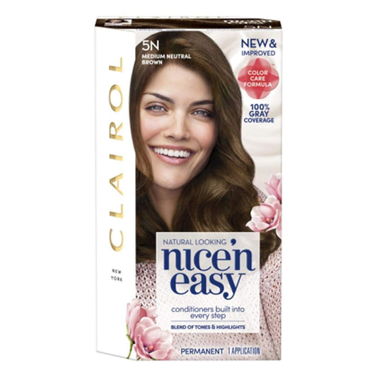 Clairol Nice'n Easy Permanent Hair Color Medium Natural Brown 5N (Pack of 12)