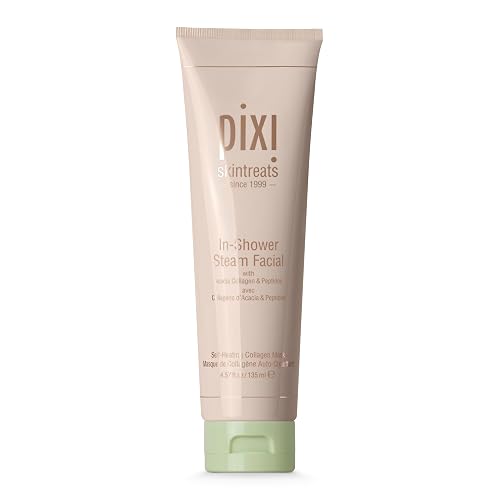Pixi In-Shower Steam Facial | Gel-to Oil Cleanser for Radiant Skin | Deeply Nourishes, Softens & Tones | Self-heating for Use in Shower or Bath | 4.6