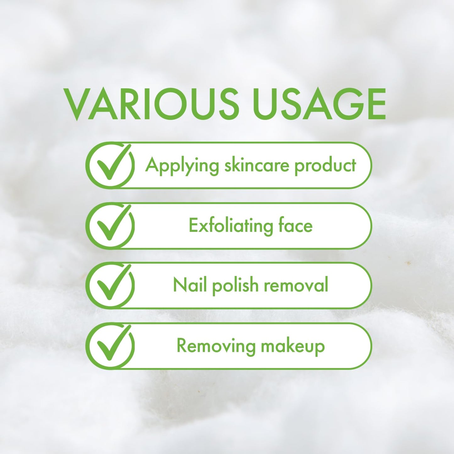 Intrinsics Petite 2x2 Cotton Squares (200 Count) | 4-Ply Cotton Pads for Face & Makeup Removal | Lint-Free Facial Cleansing Pads & Face Pads for Toner
