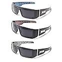 Locs Gangsta Sunglasses Various Combos 58 Style (3 Pack Blue Bandana Red Bandana White Bandana)