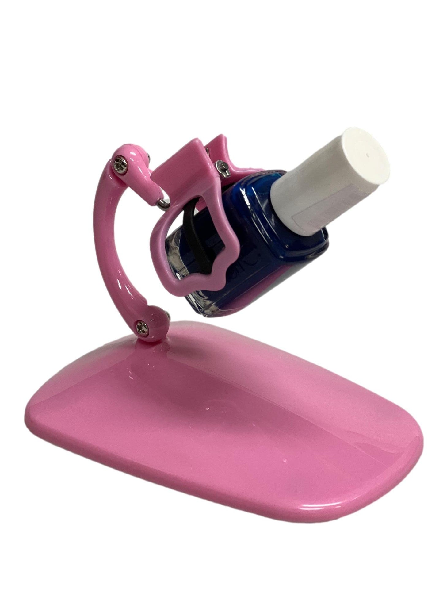 Grip and Tip Nail Polish Bottle Holder | Anti-Spill Polish Holder Stand, Pink Tilted | Fingernail Painting, Nail Art Tools | Nail Polish Accessories
