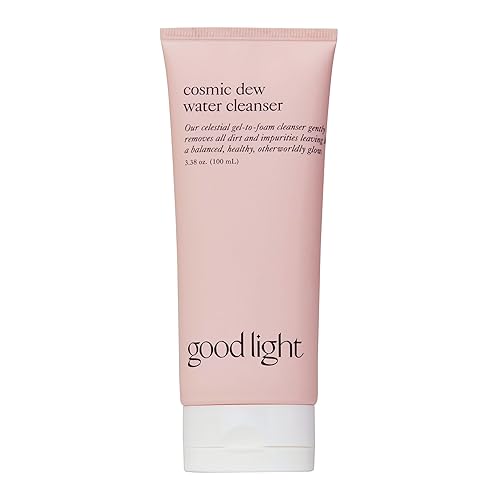 good light Cosmic Dew Water Cleanser. Celestial Gel-to-Foam Face Wash Cleanser. Made with Glycerin and Hyaluronic Acid. Hydrating, Sensitive Skin Safe