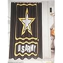 Black US Army Star Shower Curtain 70x72 100% Polyester (Licensed by Army)