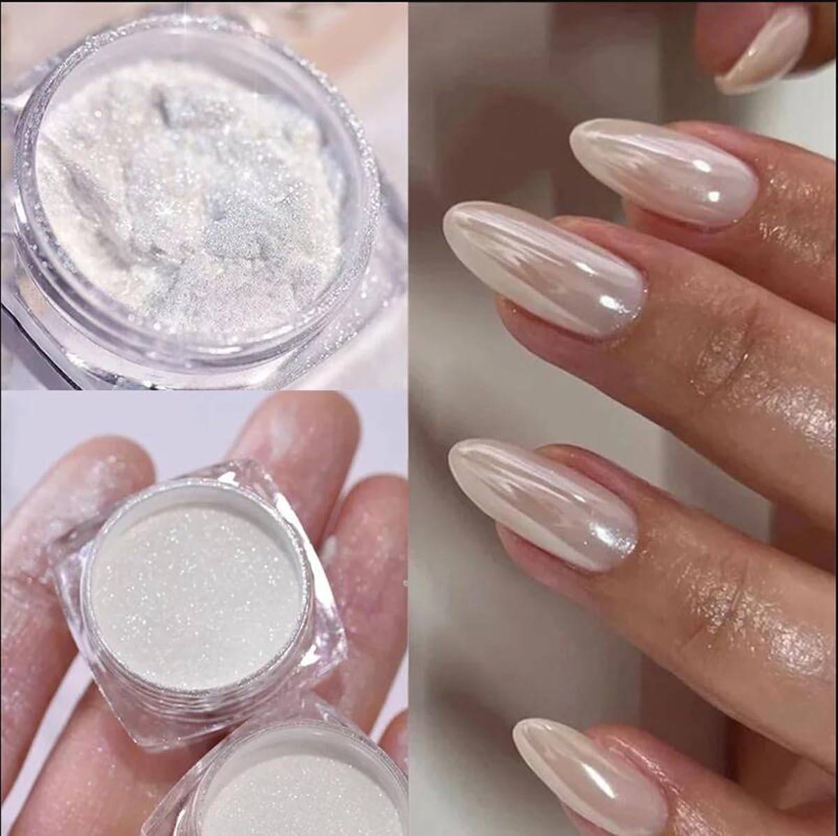 1 Box Laser Nail Glitter Peacock Mirror Powder Laser Dust Nail Art Chrome Pigment Powder Rose Gold Silver Mix Nail Art Glitter Sequins DIY Sparkly
