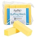 ForPro Professional Collection Ultra Gold Buffing Block, 240 Grit, Four-Sided Manicure & Pedicure Nail Buffer, 3.75" L x 1" W x 1" H, 20-Count