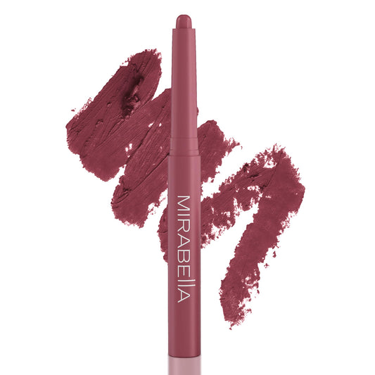 Mirabella - Velvet Matte Lip Crayon, Retractable Highly-Pigmented 2-in-1 Makeup, Long-Lasting Hydrating Lipstick Crayon + Lip Liner, Moisturizing Beauty & Personal Care Mirabella