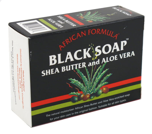 African Formula Black Soap 3.5 Ounce Shea Butter & Aloe Vera (Pack of 3)