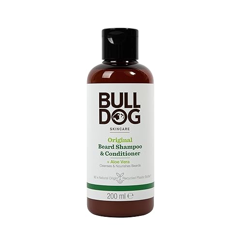 BULLDOG Skincare Original Beard Shampoo & Conditioner, Men's Grooming, Beard Moisturiser for Softer, Supple Beards, 200ml