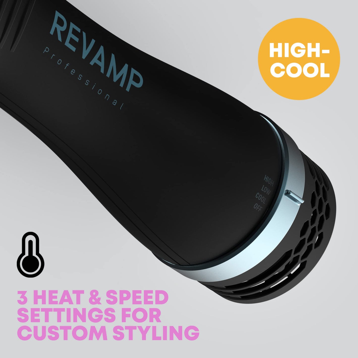 Revamp Progloss Perfect Blow Dry Volume Styler - Ceramic Barrel Hair Dryer Brush for Wet or Dry Styling, Infused with Progloss Oils for Frizz-Free