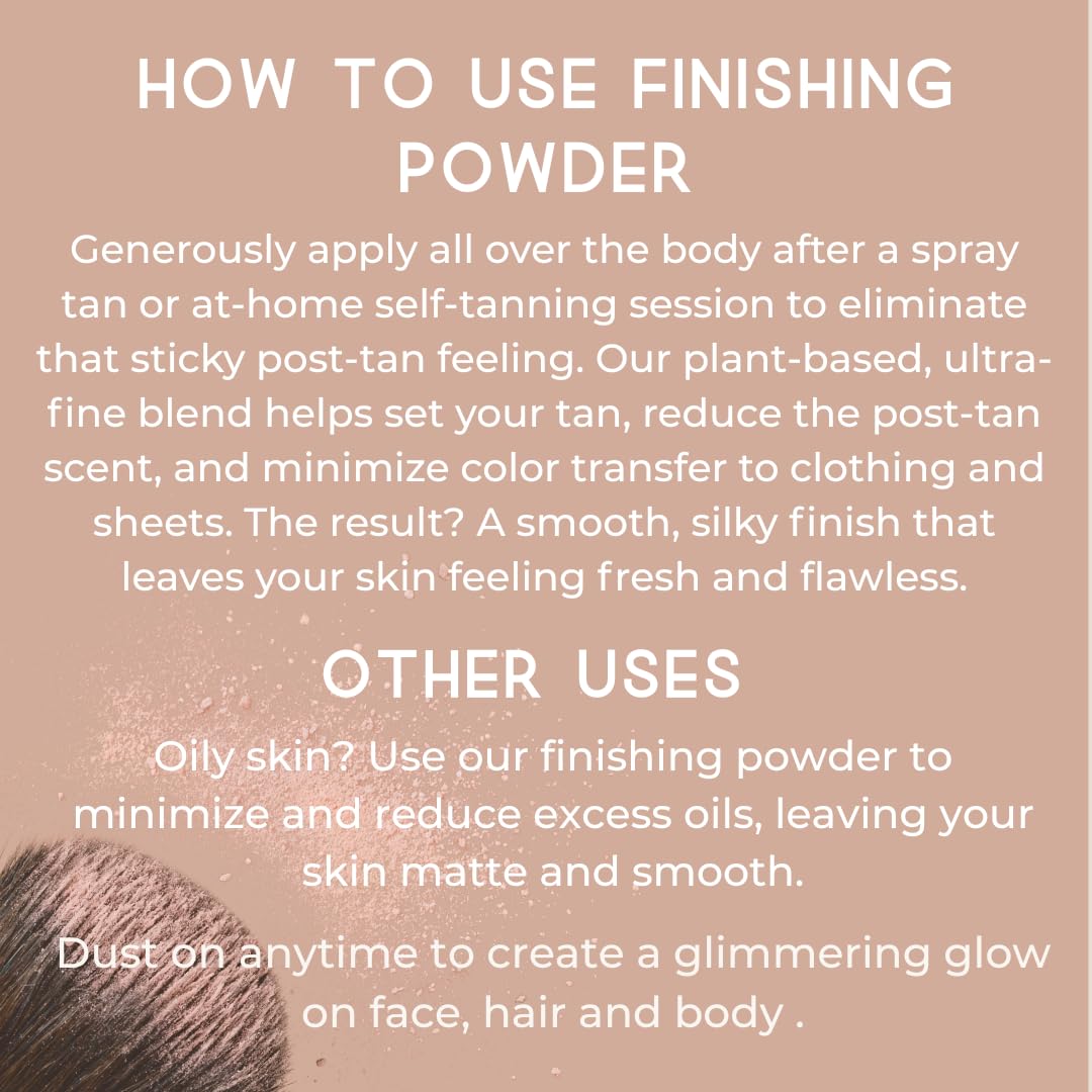Addictive Glow Post Spray Tan Setting Powder - Translucent Plant Based Finishing Powder - Eliminates Sticky Feeling After Sunless Tanning - Matte or