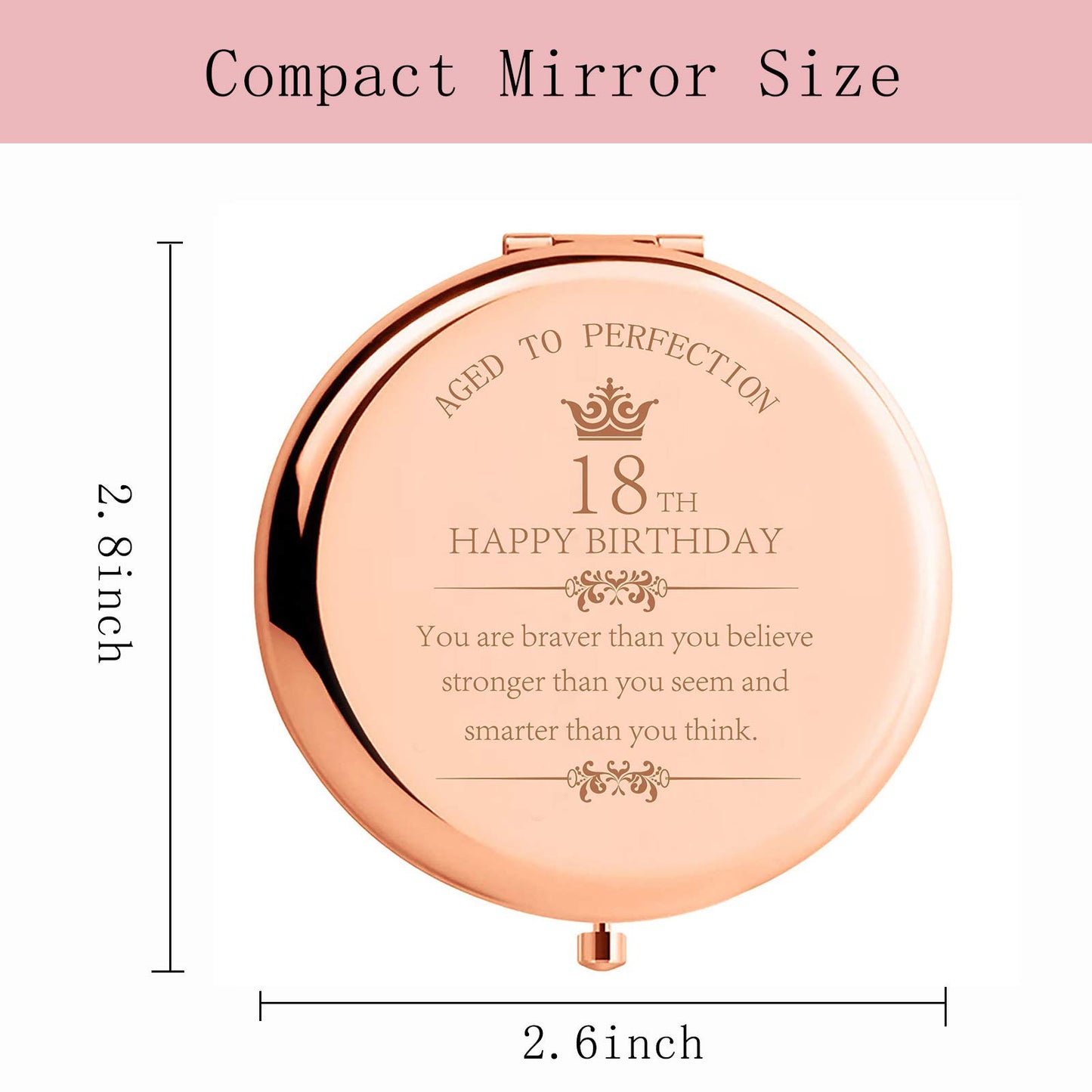 18th Birthday Gift for Girls – “You Are Braver Than You Believe, Stronger Than You Seem” Inspirational Gift for Daughter, Sister, or Niece