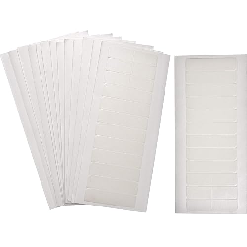 TecUnite 180 Pcs White Hair Extension Tape Tabs Bulk Double Sided Strong Adhesive Hair Tape in Extension Replacement Wig Strip Waterproof Beauty Tool