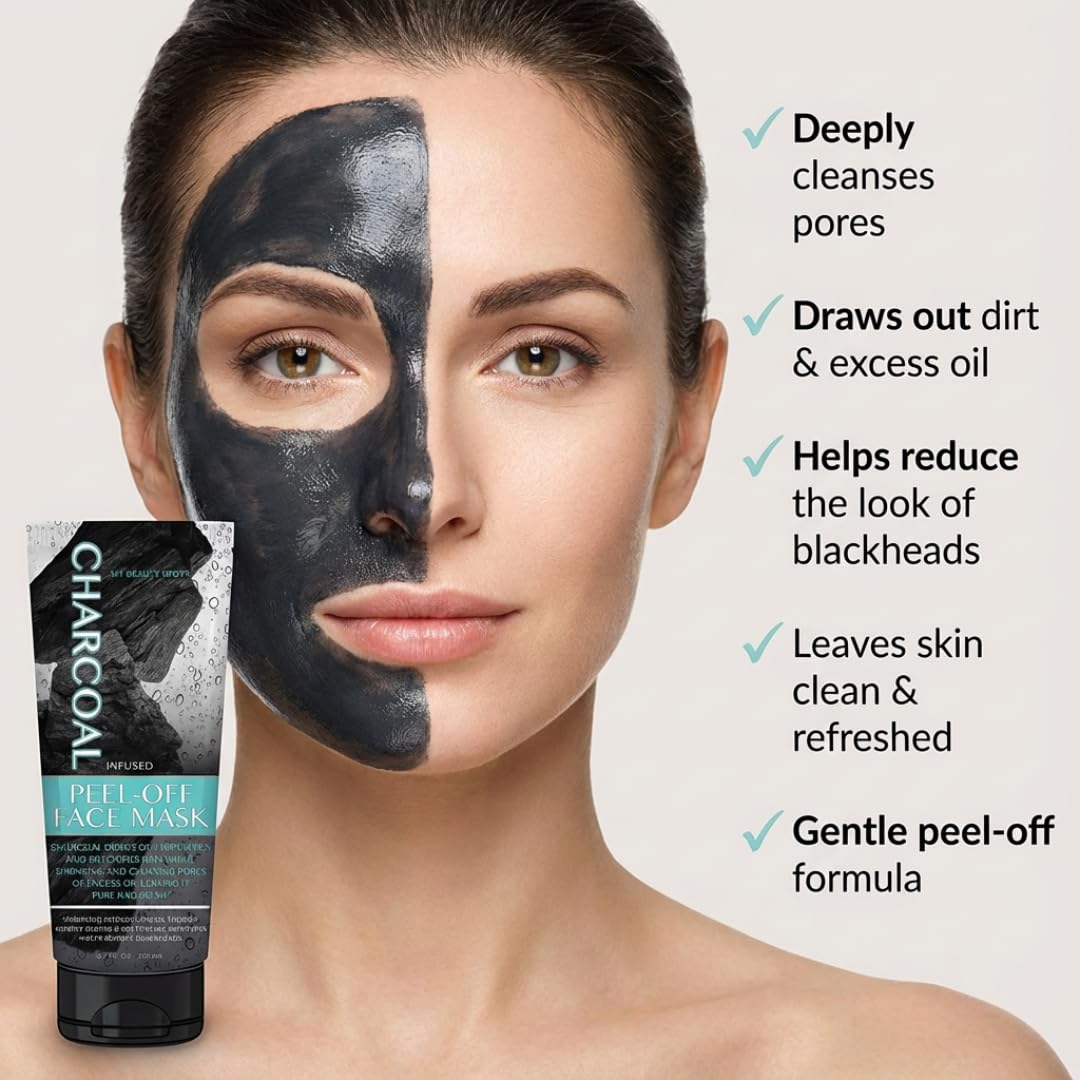 My Beauty Spot Charcoal Face Mask Peel-Off Face Mask Skin Care Black Head Remover for Face Infused with Charcoal 6.7oz