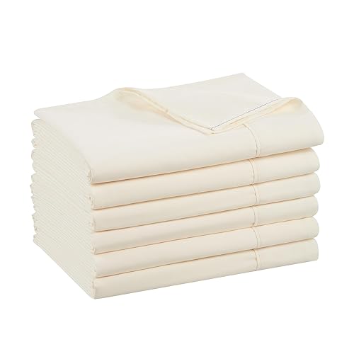 Arkwright Bulk Twin Flat Sheets - Pack of 6 - Soft Brushed Microfiber Hypoallergenic Top Sheet only with Wrinkle Resistant, Bedding Essentials for