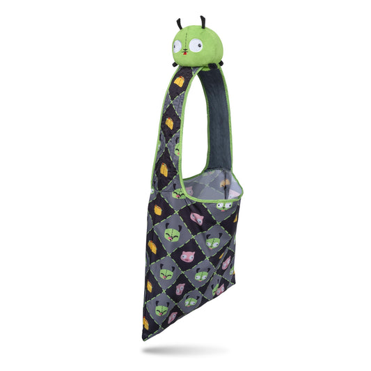 TeeTurtle Invader Zim Gir Plushie Tote Bag - Cute Novelty Foldable Shoulder Bag