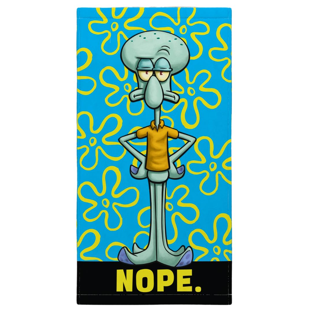 Franco Collectibles Spongebob Squarepants Squidward Super Soft Cotton Bath/Pool/Beach Towel, 60 in x 30 in, (100% Officially Licensed Product)