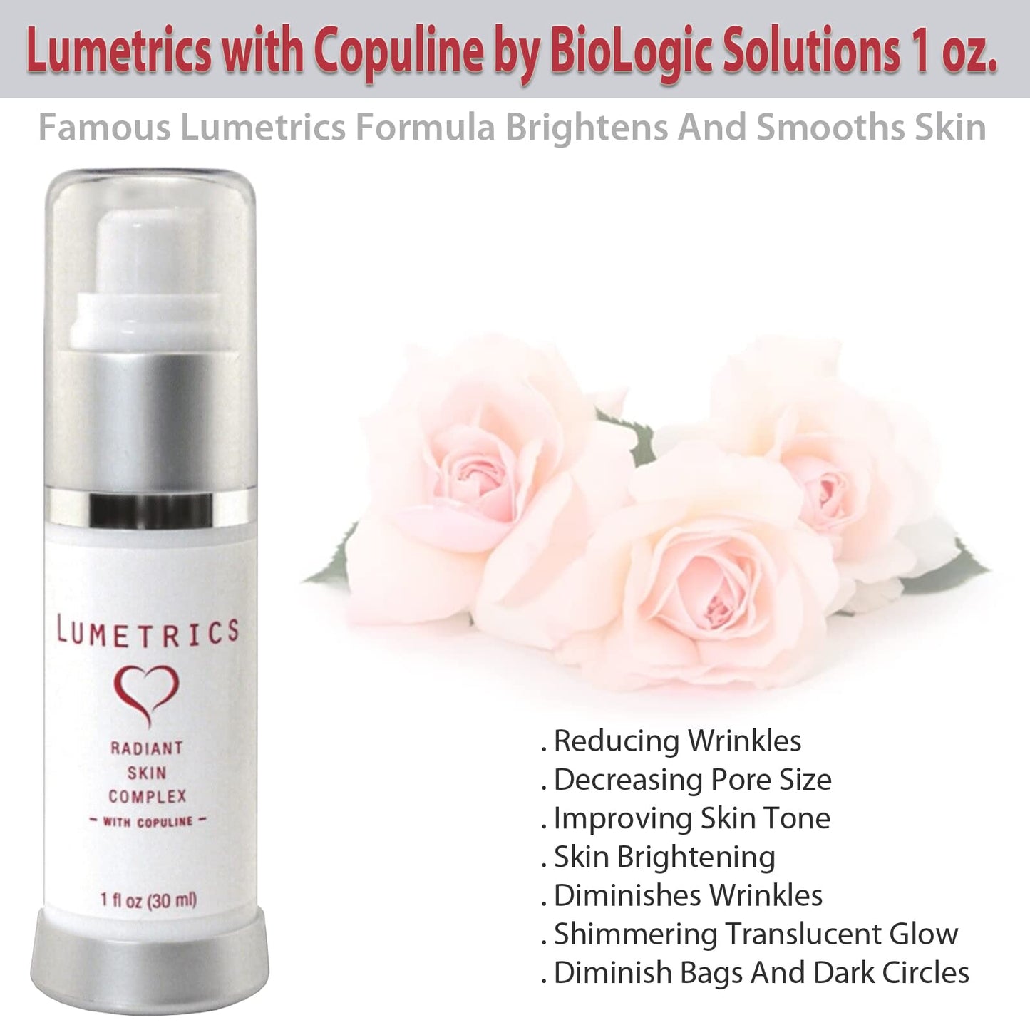 Lumetrics with Copuline by Biologic Solutions Diminishing Lines Wrinkles Radiant Skin Complex - 1 oz.