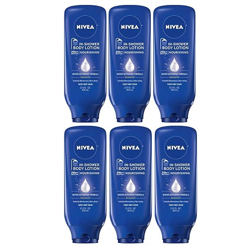 Nivea Lotion In-Shower Nourish For Very Dry Skin 13.5 Ounce (400ml) (6 Pack)