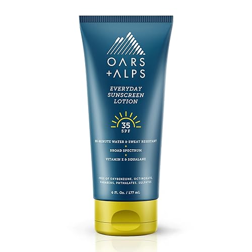 Oars + Alps Sunscreen Body Lotion for Everday Use, SPF 35 Body & Face Sunscreen Lotion, Infused with Aloe Leaf & Vitamin E, No White Residue, Water