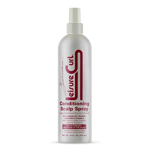 Leisure Curl Conditioning Scalp Spray Regular, 16 fl oz - Pure Aloe Vera, Vitamin E, Jojoba Oil and Protein Enriched Dry Hair Treatment