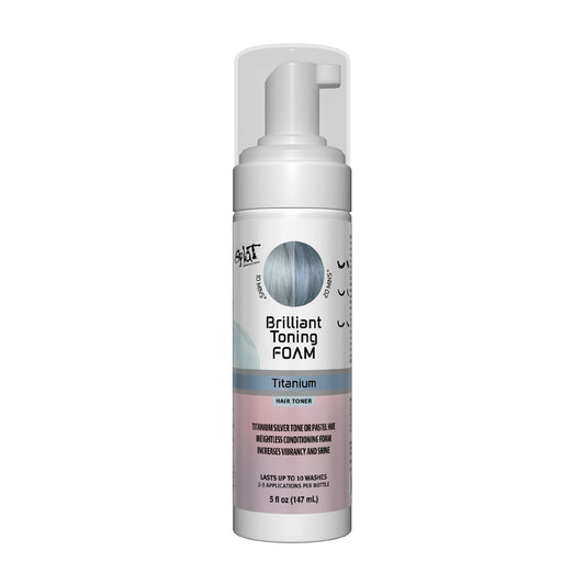 Splat Brilliant Toning Foam, Titanium, 5 oz., Hair Toner Lasts Up to 10 Washes, Weightless Conditioning Foam Increases Vibrancy and Shine, Vegan