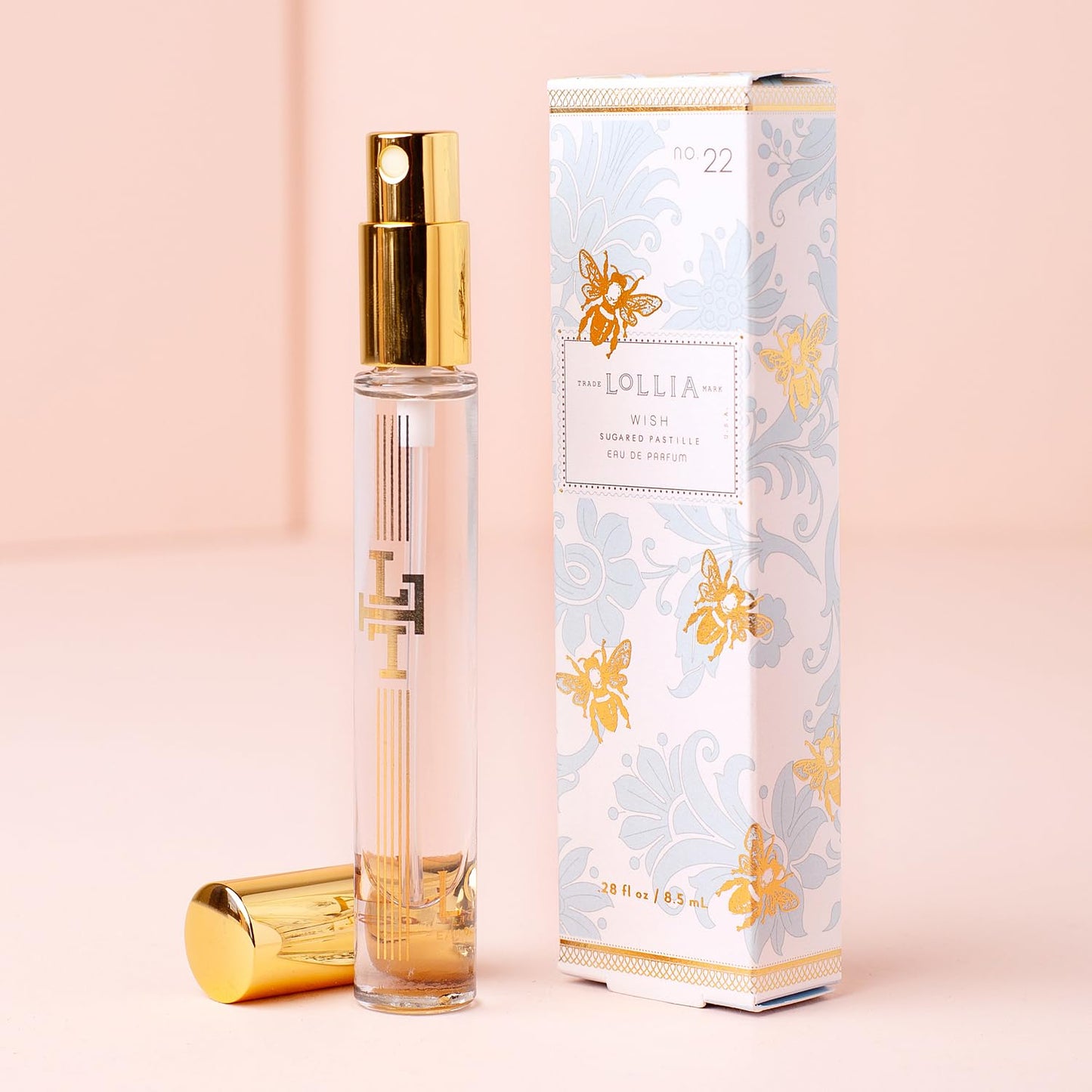 LOLLIA Wish Travel Eau de Parfum, .28 fl. oz. - Sugared Pastille - Beautifully Captivating, Travel Size Perfume, Women’s Perfume, Eau de Parfum Spray for Women, Women’s Fragrance