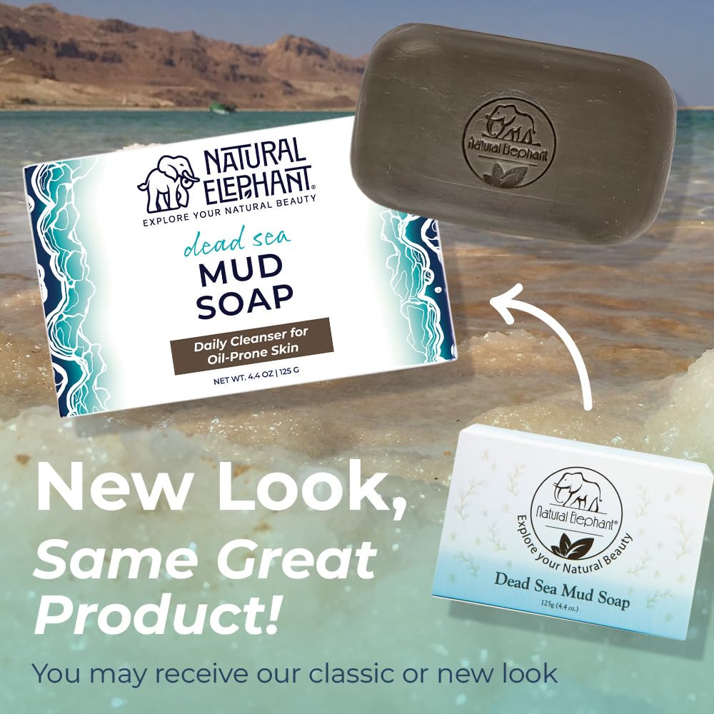 Natural Elephant Dead Sea Mud Soap Bar | Mineral-Rich Face & Body Cleanser with Natural Dead Sea Minerals | 4.4 oz (125 g)