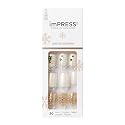 KISS imPRESS Limited Edition Holiday Press-On Nails, Short Size Square Fake Nails, with Prep Pad, Mini Nail File, Cuticle Stick, & 30 False Nails Beauty & Personal Care KISS