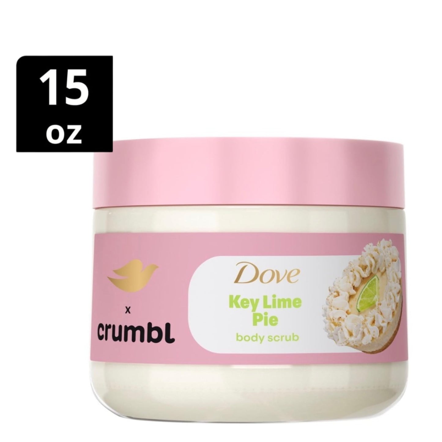 Dove x crumbl Limited Edition Key Lime Pie Nourishing Body Wash, 20 fl oz and Body Scrub, 15 oz Set