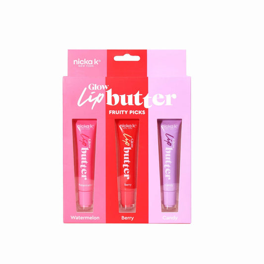 Nicka K New York Glow Lip Butter, Hydrate, Silky Shin, Soft Smooth and Radiant Lips (MLTB03 Fruity Picks)