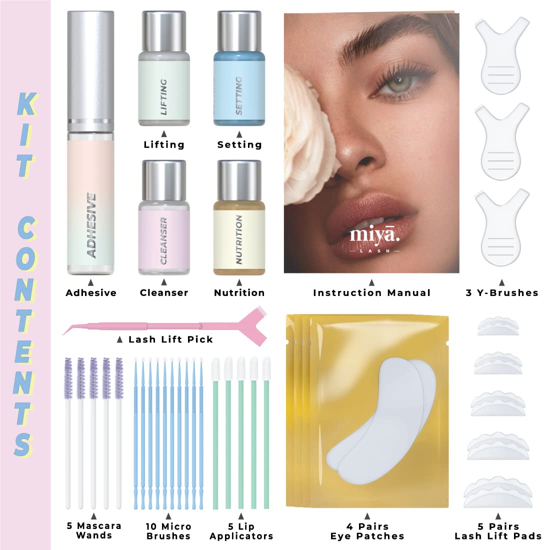 Keratin Lash Lift Kit | Eyelash Perm Kit | Semi-Permanent LVL Curling & Lifting Eyelashes | Lasts Up to 6 Weeks | Includes All Tools | Home & Salon