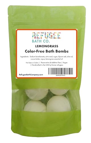 Color-Free Bath Bombs 7 Pack | 2.5 oz. Each | Cocoa Butter and Plant-Based Ingredients with No Dyes of Any Kind | Support Refugee Employment in USA…