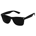 ShadyVEU Super Dark Round Sunglasses UV400 Casual Blacked Out 80's Retro Shades (Glossy Black Frame, Dark Black)