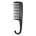 Wapodeai Wide Tooth Comb Shower Comb With Hook, Good for Curly Hair Wet Dry, Premium Tangle Free Combs Black.