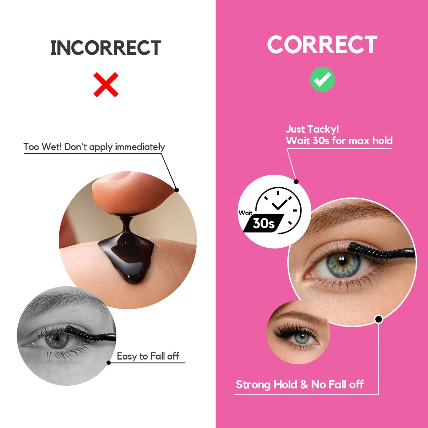 LA MAESII Lash Cluster Glue, Lash Bond and Seal for Eyelash Clusters, 10ml Bond and Seal, Waterproof, 2-in-1 Home Use, Strong Hold for 72H Beauty and Personal Care La Maesii