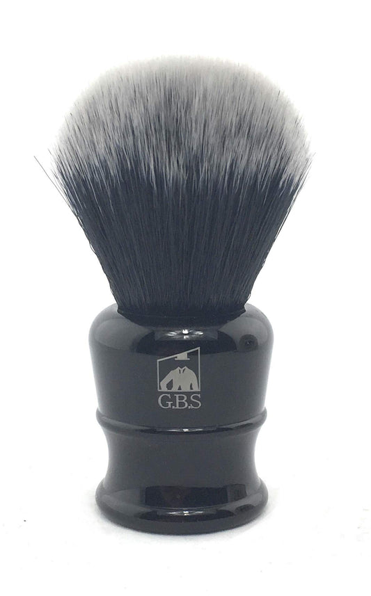G.B.S Classic Synthetic Vegan Shaving Brush for Men, 21 mm Knot 100 mm (4in All), Onyx Beauty and Personal Care G.B.S